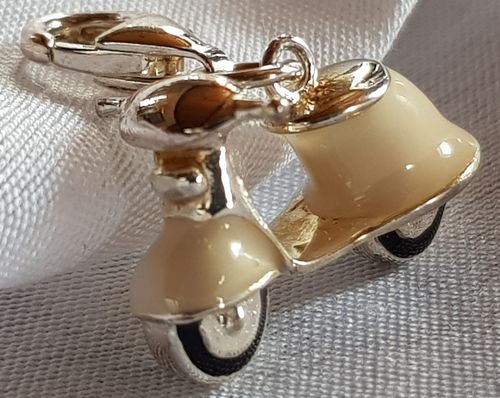 Charms Anhänger 925ér Silber "Motorroller" für Kette oder Armband Mofa