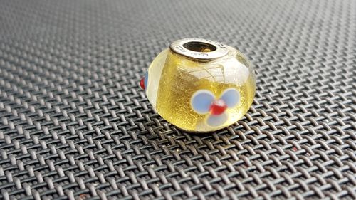 Beads Glas mundgeblasen 925ér Silber für Kette / Armband - Blumen grün-gold-gelb