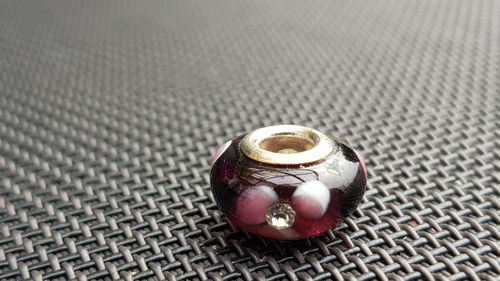 Beads Glas mundgeblasen 925ér Silber für Kette / Armband - schwarz mit rosa Blumen + Glitzersteinen