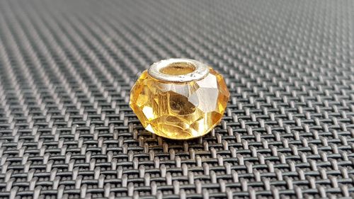 Beads Glas geschliffen 925ér Silber für Kette / Armband - gelb gold