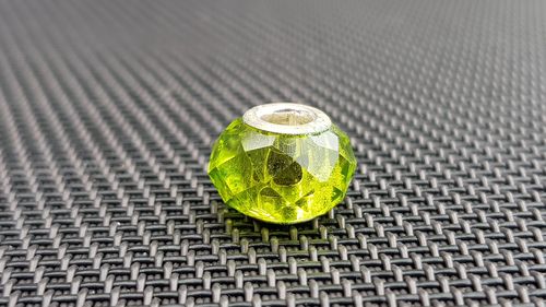 Beads Glas geschliffen 925ér Silber für Kette / Armband - grün