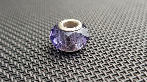 Beads Glas geschliffen 925ér Silber für Kette / Armband - lila