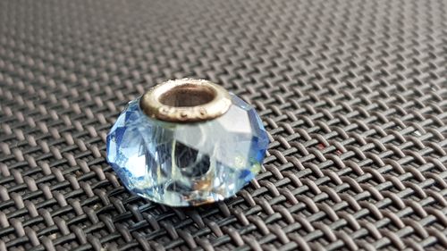 Beads Glas geschliffen 925ér Silber für Kette / Armband - hellblau