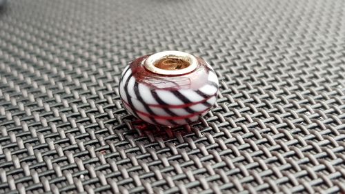 Beads Glas mundgeblasen 925ér Silber für Kette / Armband - braun mit Streifenmuster