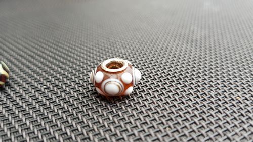 Beads Glas mundgeblasen 925ér Silber für Kette / Armband - braun mit Noppen
