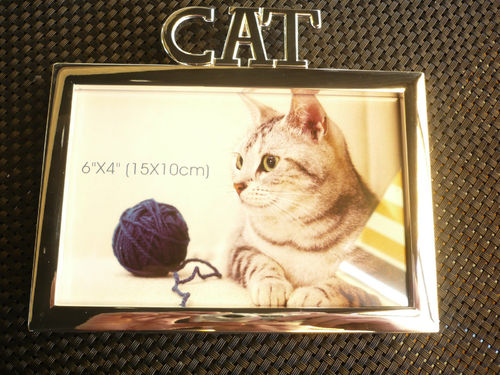 Casablanca Design Fotorahmen "Cat" Katze Kater Metall verchromt