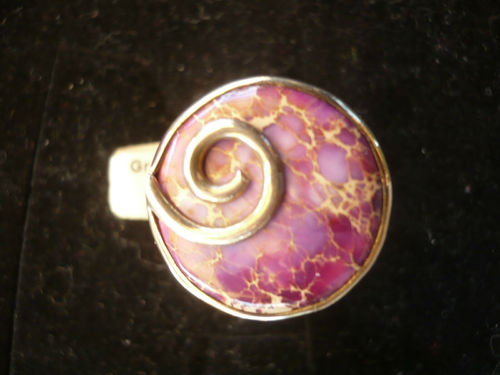 Jaspis Ring 925ér Silber lila