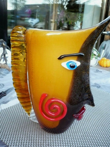 Casablanca Design Glasskulptur Vase "Face" 27346