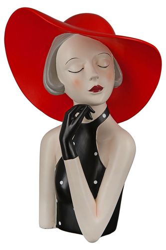Casablanca Design Figur "Lady mit rotem Hut" 37194
